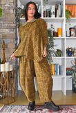 Heritage Needlecord Plaid Swing Top Mucky Olive & Camel